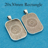 100pcs Rectangle Pendant Setting, Bezel Pendant Blanks for Cabochons