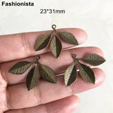 100 pcs Metal Leaf Charms for Jewelry Project