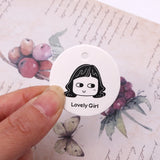 100 pcs 3.5cm Round Paper Label for Little Girl Gift Personalized Tag