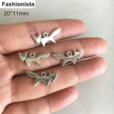 100 pcs Antique Silver Fox Charms 20*11mm Cut Animal Pendant