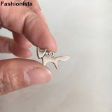 100 pcs Antique Silver Fox Charms 20*11mm Cut Animal Pendant