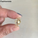 100 pcs Brass Filigree Bead Caps 15mm Flowers,8 Petal Brass Flower Bead Cap