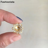100 pcs Brass Filigree Bead Caps 15mm Flowers,8 Petal Brass Flower Bead Cap
