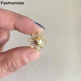 100 pcs Brass Filigree Bead Caps 15mm Flowers,8 Petal Brass Flower Bead Cap