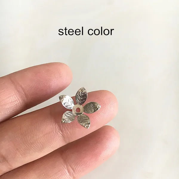 100 pcs Brass Flower Bead Caps,14mm Floral Filigree Bead Caps