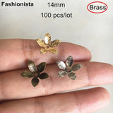 100 pcs Brass Flower Bead Caps,14mm Floral Filigree Bead Caps