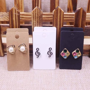 100 pcs Earring Card 60x35mm 300gsm Kraft/White/Black Can Logo Extra