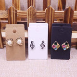 100 pcs Earring Card 60x35mm 300gsm Kraft/White/Black Can Logo Extra