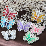 100 pcs Enamel Butterfly Charms Silver Plated Beads for Jewelry Making