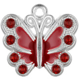 100 pcs Enamel Butterfly Charms Silver Plated Beads for Jewelry Making