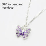 100 pcs Enamel Butterfly Charms Silver Plated Beads for Jewelry Making