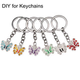 100 pcs Enamel Butterfly Charms Silver Plated Beads for Jewelry Making