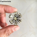 100 pcs Filigree Metal Flowers Bead Caps 27mm, Gold/Silver/Steel/Bronze