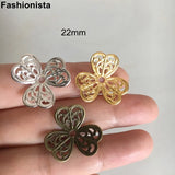 100 pcs Metal Filigree 3 Petal Flower Bead Caps 22mm Gold/Silver/Bronze