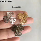 100 pcs Metal Filigree 3 Petal Flower Bead Caps 22mm Gold/Silver/Bronze