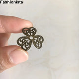 100 pcs Metal Filigree 3 Petal Flower Bead Caps 22mm Gold/Silver/Bronze