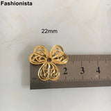 100 pcs Metal Filigree 3 Petal Flower Bead Caps 22mm Gold/Silver/Bronze