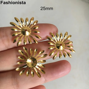 100 Gold Filigree Flower Bead Caps 25mm