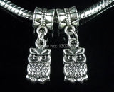100 pcs/Lot Mix Owl Love Ribbon Vintage Silver Dangle Charms