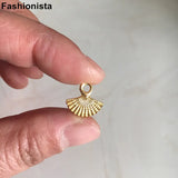 100 pcs Metal Fan Charms 13*12mm for Jewelry & Crafts Making