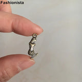 100 pcs Antique Bronze Mermaid Charms 9*20mm Double Sided Shy Mermaid Charms