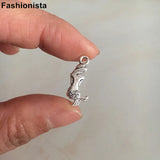 100 pcs Antique Bronze Mermaid Charms 9*20mm Double Sided Shy Mermaid Charms