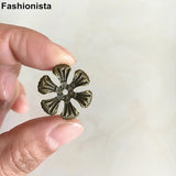 100 pcs Metal Stamping Flower Bead Caps For Filigree Jewel Making-Silver