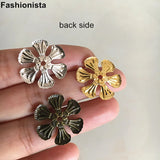 100 pcs Metal Stamping Flower Bead Caps For Filigree Jewel Making-Silver