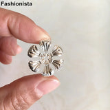 100 pcs Metal Stamping Flower Bead Caps For Filigree Jewel Making-Silver