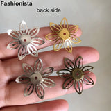 100 pcs Metal Filigree Flower Bead Cap, 27mm, Gold/Silver/Bronze, Jewel Findings