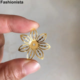 100 pcs Metal Filigree Flower Bead Cap, 27mm, Gold/Silver/Bronze, Jewel Findings