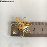 100 pcs Metal Filigree Flower Bead Cap, 27mm, Gold/Silver/Bronze, Jewel Findings