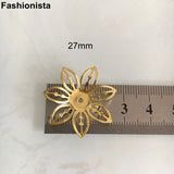 100 pcs Metal Filigree Flower Bead Cap, 27mm, Gold/Silver/Bronze, Jewel Findings