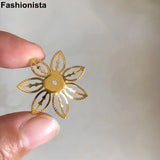 100 pcs Metal Filigree Flower Bead Cap, 27mm, Gold/Silver/Bronze, Jewel Findings