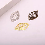 100 pcs Leaf Metal Flower Pendant Charm DIY UV Resin Necklace Kit