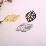 100 pcs Leaf Metal Flower Pendant Charm DIY UV Resin Necklace Kit