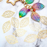 100 pcs Leaf Metal Flower Pendant Charm DIY UV Resin Necklace Kit