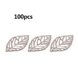 100 pcs Leaf Metal Flower Pendant Charm DIY UV Resin Necklace Kit