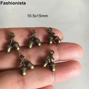 100 pcs Pinecone Charms 10.5x15mm Antique Bronze DIY Earrings Bracelets Pendant