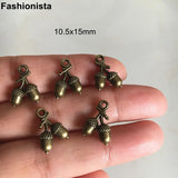 100 pcs Pinecone Charms 10.5x15mm Antique Bronze DIY Earrings Bracelets Pendant
