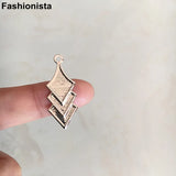 100 pcs Small Charms 12x31mm Three-Layer Rhombus Earrings Charms