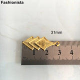 100 pcs Small Charms 12x31mm Three-Layer Rhombus Earrings Charms
