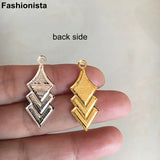 100 pcs Small Charms 12x31mm Three-Layer Rhombus Earrings Charms