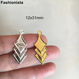 100 pcs Small Charms 12x31mm Three-Layer Rhombus Earrings Charms