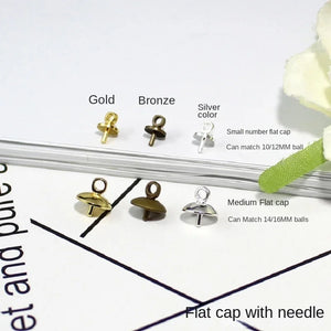 100 pcs Small Flat Cap for 10mm/12mm Glass Ball Pendant Bottle Accessories