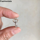 100pcs Tiny Key Charms Antique Bronze 8x15mm for Pendants Earrings Zipper Pulls