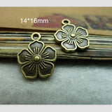 100pcs Metal Flower Charms, DIY Bracelet, Necklace Supplies