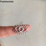 Vintage Metal Eyes Charms 25.5x22mm Long Eyelashes Eye For Jewelry DIY -D