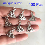 100 pcs Sailboat Charms for DIY Jewelry Making