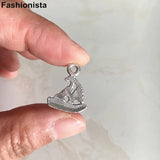 100 pcs Sailboat Charms for DIY Jewelry Making